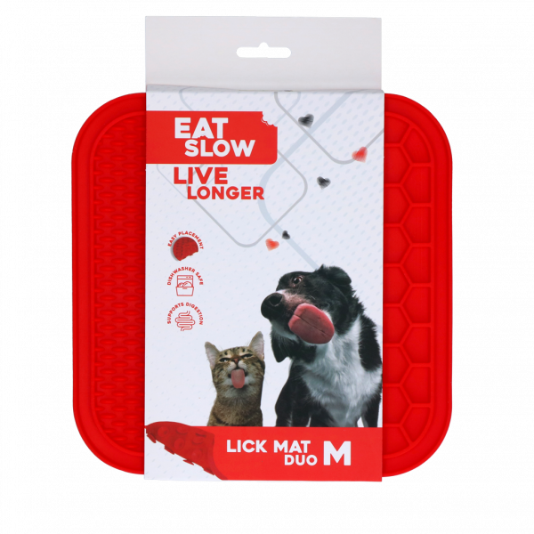 Eat Slow Live Longer Lick Mat Duo M Red Top Merken Winkel